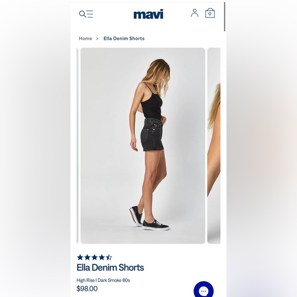 Mavi Jeans Black High Waisted Shorts (Size: 28) - Picture 8 of 9